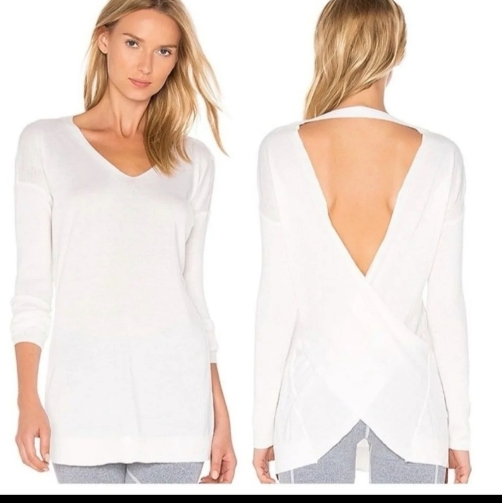 Vimmia Revolve Shavassana Reversible Sweater Top Wool Blend in White Size Medium